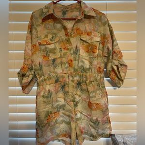 Vintage Floral Print Romper